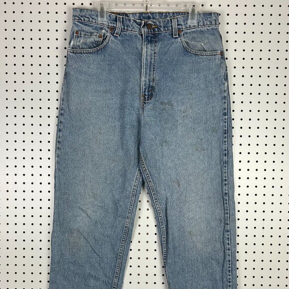 Levi's 550 Vintage Blue Jeans Sz 34x32 USA Made Relaxed Fit Light 90s Distressed - Picture 4 of 9